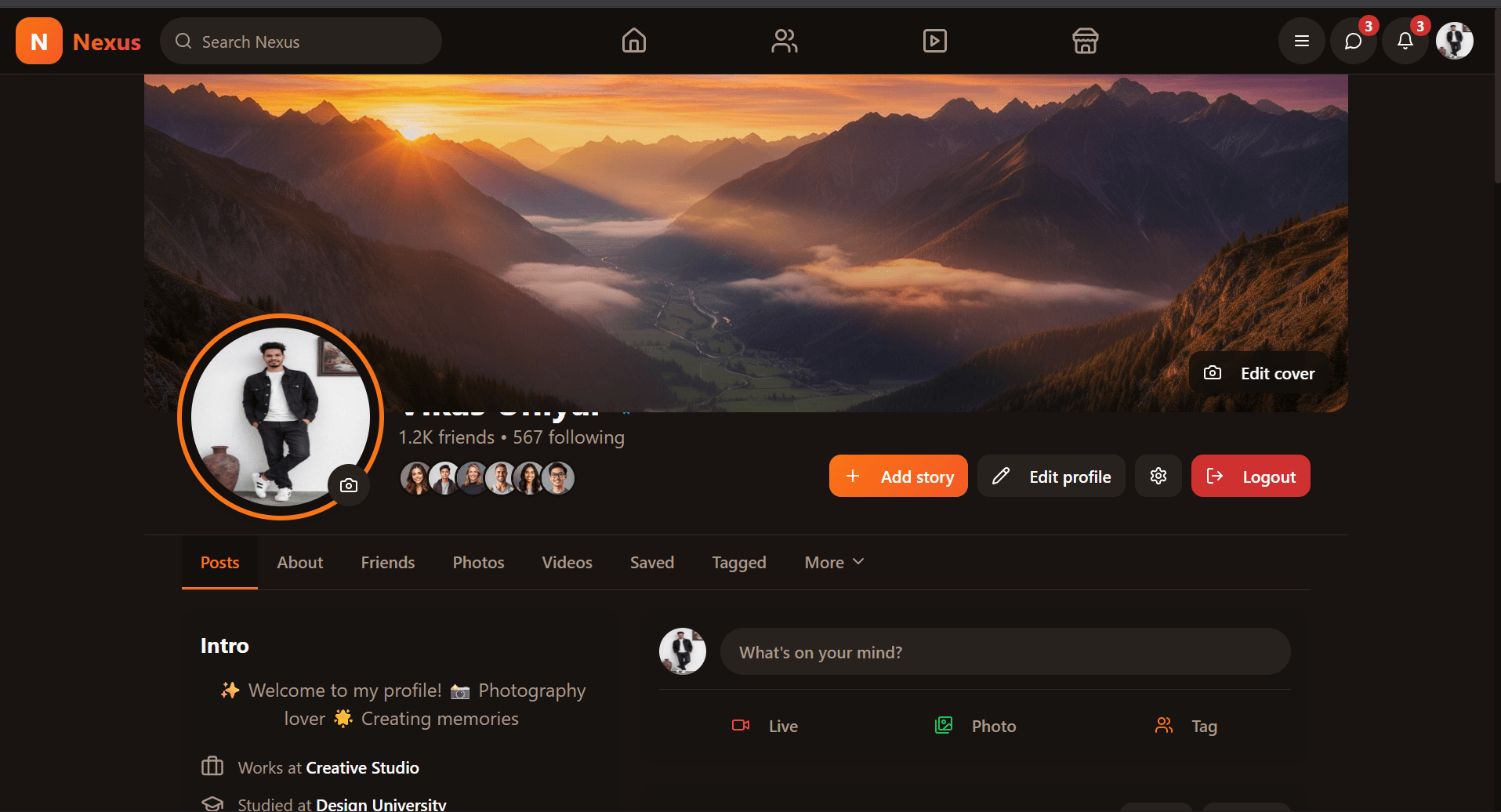 Nexus Social Media Platform Screenshot 2